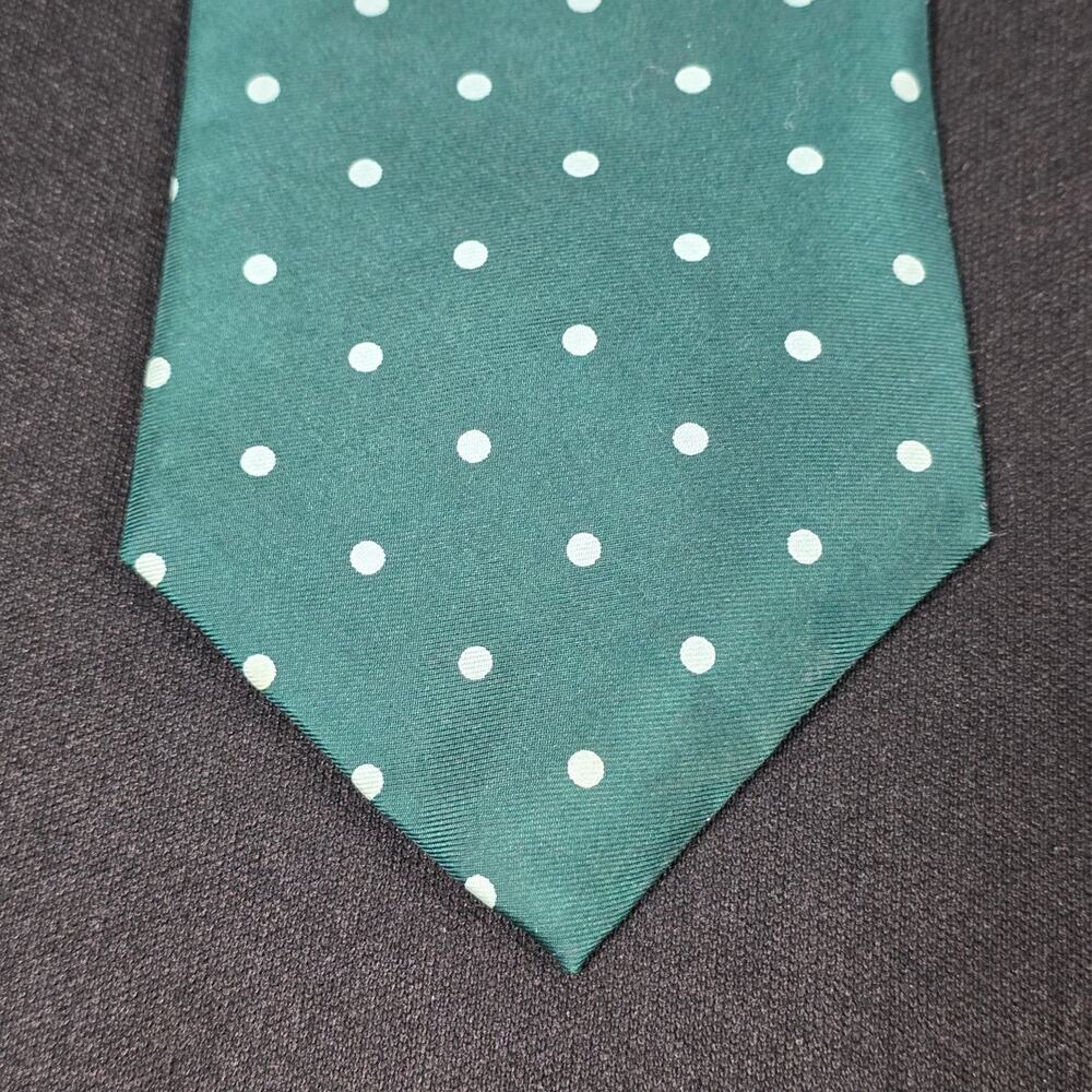 JORDACHE Tie Men's Teal Blue Polka Dot All Silk Necktie